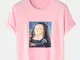 T-shirt Collo tondeggianti casual casual con stampa Mona Lisa