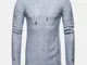 Cardigan lavorato a maglia con cappuccio a manica lunga medio-lungo da uomo