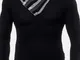 Maglione lavorato a maglia a maniche lunghe da uomo casual Maglione nero basic casual