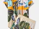 Loungewear casual da uomo di design leggero con stampa floreale e foglia tropicale