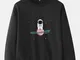 Felpe pullover da uomo in tinta unita con cartone animato astronauta stampato sul petto