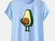T-shirt manica corta da uomo con stampa avocado divertente cartone animato da uomo