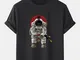 T-shirt a maniche corte casual da uomo in cotone 100% con stampa astronauta Collo
