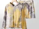 Plus Set pigiami da donna con coulisse in cotone a maniche lunghe in cotone tie-dye