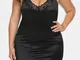 Lingerie sexy da donna senza schienale in pizzo tinta unita in seta sintetica