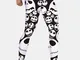 Leggings sportivi per sollevamento dell'anca elasticizzati di Halloween con stampa teschio...
