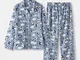 Pigiami da donna set lunghi Panda indumenti da notte casual in cotone con stampa per la pr...