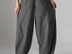 Tasche larghe casual tinta unita Harem Pantaloni per le donne