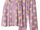 Pigiama da donna in cotone set lungo con stampa floreale floreale da notte