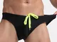 Slip da bagno sexy da uomo tinta unita Slip da bagno corto con coulisse ad asciugatura rap...