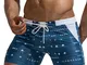 Uomo con coulisse skinny Nylon Costume da bagno Pantaloncini da bagno con stampa elastica...