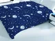 Copriletto Piquet primavera estate, fantasia con luna e stelle, Made in Italy, in 100% cot...