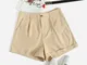 Shorts monocolore con zip tasca inclinata