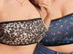 2 pezzi set bralette pizzo a contrasto