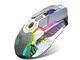 HXSJ T30 Mouse wireless Ricevitore USB 2.4G con 5 modalità RGB retroilluminate Mouse da gi...