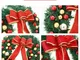 Ghirlanda di Natale con palline con nodo a fiocco Ghirlanda artificiale da 16 pollici Ghir...