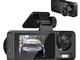 Specchietto retrovisore per auto trasparente multilingue con 3 telecamere Dash Cam (senza...