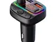 Caricabatteria da auto QC 3.0 PD BT Adattatore FM Lettore musicale con chiamate vivavoce r...