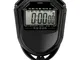 Cronometro impermeabile digitale palmare cronografo LCD cronografo sport contatore con cin...