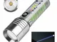 Torcia a LED con portachiavi ricaricabile USB da 500 lumen, alta CRI e luce autoluminosa p...