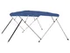 vidaXL Bimini di Prua con Tendalino a 4 Archi Blu 243x180x137 cm