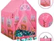 vidaXL Tenda da Gioco per Bambini Rosa con 250 Palline 69x94x104 cm