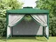 vidaXL Gazebo con Tetto Doppio Verde 3x3x2,68 m in Tessuto