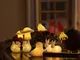  Ellen Owl lampada decorativa a LED in cera, set di 2 pezzi