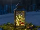  Lanterna LED Babbo Natale nero IP44 32cm