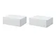 giordano shop Set 2 Comodini Sospesi 40x30x15 cm Design Moderno Bianco