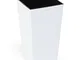 KREHER, vaso in plastico con design XXL, bianco lucido, con inserto estraibileDimensioni:4...
