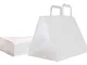 FLORIO CARTA 25 Shopper Delivery o Take Away Colore Bianco in Carta Kraft da 110 gr. | Man...