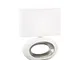 Fischer Coba 50585 - Lampada da tavolo, colore: Bianco opaco, paralume in tessuto, dimensi...