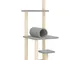 vidaXL Albero per Gatti con Tiragraffi in Sisal Grigio Chiaro 136 cm