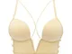 Intimo francese liscio bianco alla moda, reggiseno svasato con scollo profondo sexy scollo...