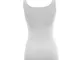GICIPI Top in filo di scozia donna con spalla in pizzo art. 748-5, Bianco