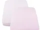 Chicco - Set di 2 lenzuola con angoli, 190 g, colore: Rosa a pois