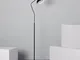 LEDKIA LIGHTING Lampada da Terra Sahani 295x1500 mm Nero E27 Alluminio per Sale, Soggiorno...