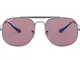 Ray-Ban 0RB3561 9106W0 57 Occhiali da Sole, Grigio (Gunmetal/Violetpolar), Uomo