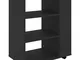 vidaXL Mobiletto con rotelle, 60 x 35 x 75 cm, in legno ingegnerizzato, colore: nero