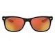 Ray-Ban New Wayfarer Junior, Occhiali da Sole, Nero/Specchio Rosso, 47 15 (8-9 anni)