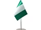Bandiera da tavolo della Nigeria 22,9 x 15,2 cm, con base in acciaio inossidabile e asta r...