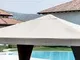 TOP TELO COPERTURA DI RICAMBIO PER GAZEBO 3x4 MT BIANCO POLIESTERE ANTISTRAPPO