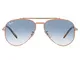 Ray-Ban 0RB3625 Occhiali, Oro Rosa/Blu Sfumato Trasparente, 55 Uomo