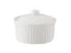 HABI A10948 Ramequin con Coperchio Porcellana, 10 cm, Bianco