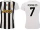 Maglia Ronaldo bianconera Ufficiale 2021 CR7 Cristiano 2020-2021 Adulto Ragazzo Bambino Ho...