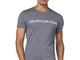 Calvin Klein Jeans Institutional Logo Slim SS Tee T-Shirt, Fossil Grey, M Uomo