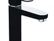Ideal Standard - Tyria Miscelatore per lavabo per bagno, Cromato e nero, Con piletta in me...