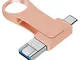 Allocat Chiavetta USB 256GB USB 3.0 Pendrive 256gb 3 IN 1 Flash Drive Pen Drive in Metallo...