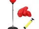 Sacchetto di Boxe, Punching Ball con Guantoni Boxe Pompa per Allenamento Kit di Peso Veloc...